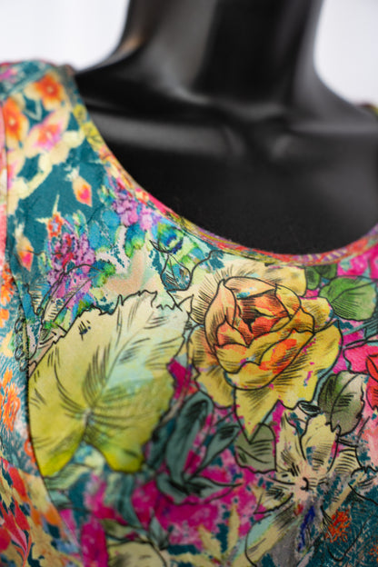 Johnny Was Floral Sleeveless Flowy Maxi Dress