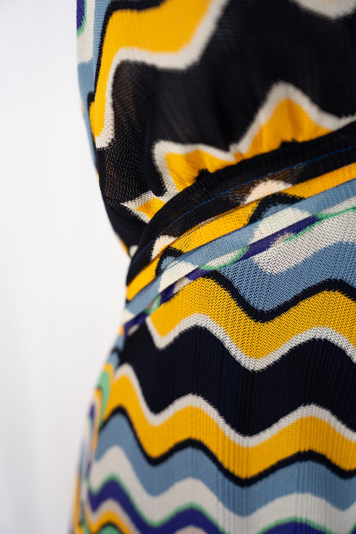Ramy Brook Blue Green Yellow Wave Print Halter-Neck Maxi Dress NWT