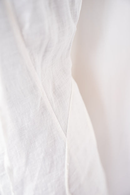 Inizio White Linen Zip Up Mini Dress NWT