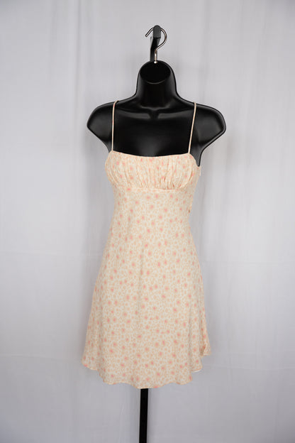 Olivaceous Luxe Beige Pink Floral Sleeveless Mini Dress NWT