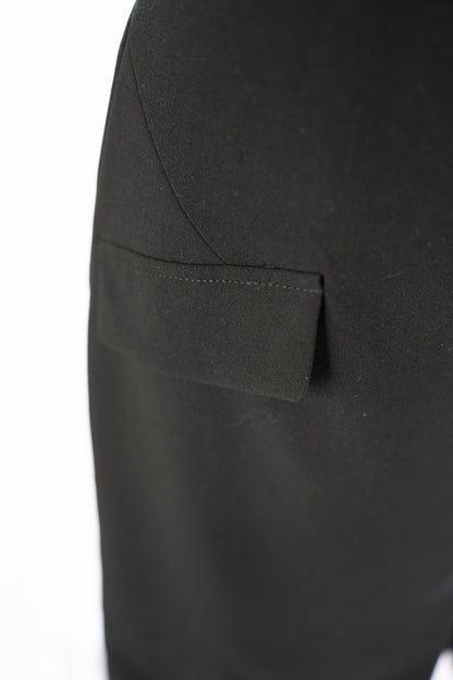 Tahari Black w Gold button Detail High-Neck Sleeveless Knee-Length Dress