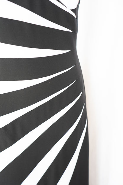 Joseph Ribkoff Black & White Stripe Sleeveless Maxi Dress NWT