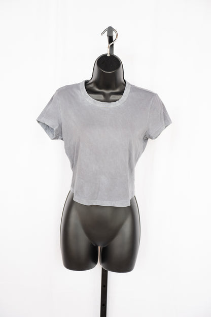 Cotton Citizen Dusty Blue Short Sleev Crew-Neck Crop Top NWT