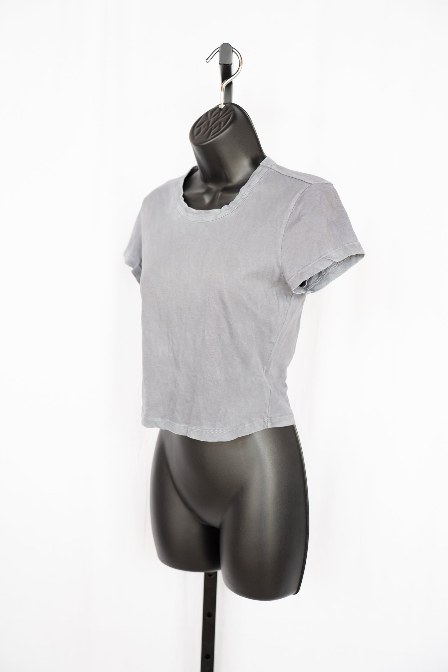 Cotton Citizen Dusty Blue Short Sleev Crew-Neck Crop Top NWT