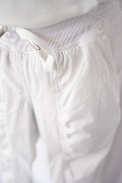 Lululemon White Ruched Relaxed Fit Joggers