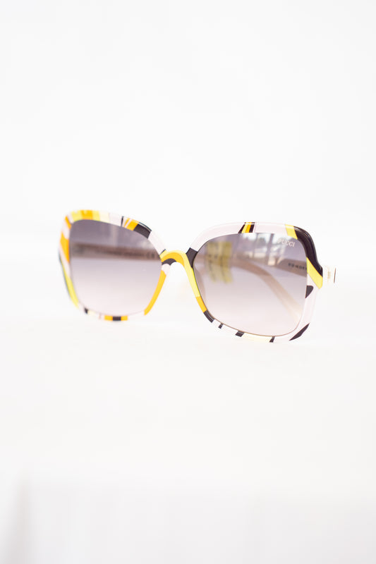 COMES WITH CASE - Emilio Pucci Orange Pink & Yellow Oversized Sunglasses