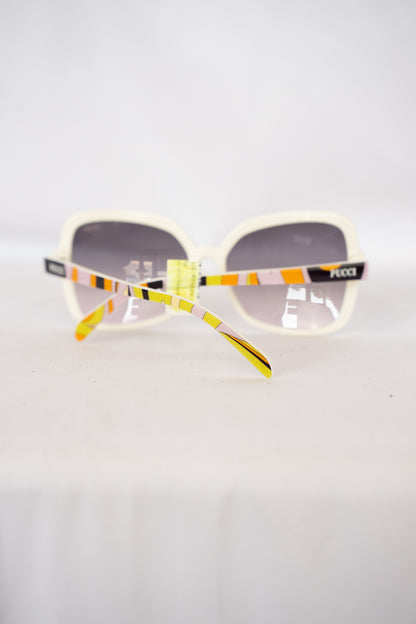 COMES WITH CASE - Emilio Pucci Orange Pink & Yellow Oversized Sunglasses