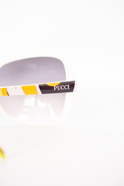COMES WITH CASE - Emilio Pucci Orange Pink & Yellow Oversized Sunglasses