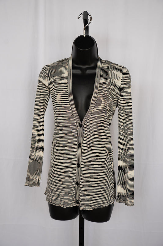 Missoni Cashmere Blend Black & White Stripe Knit Sweater/Tank Top Set