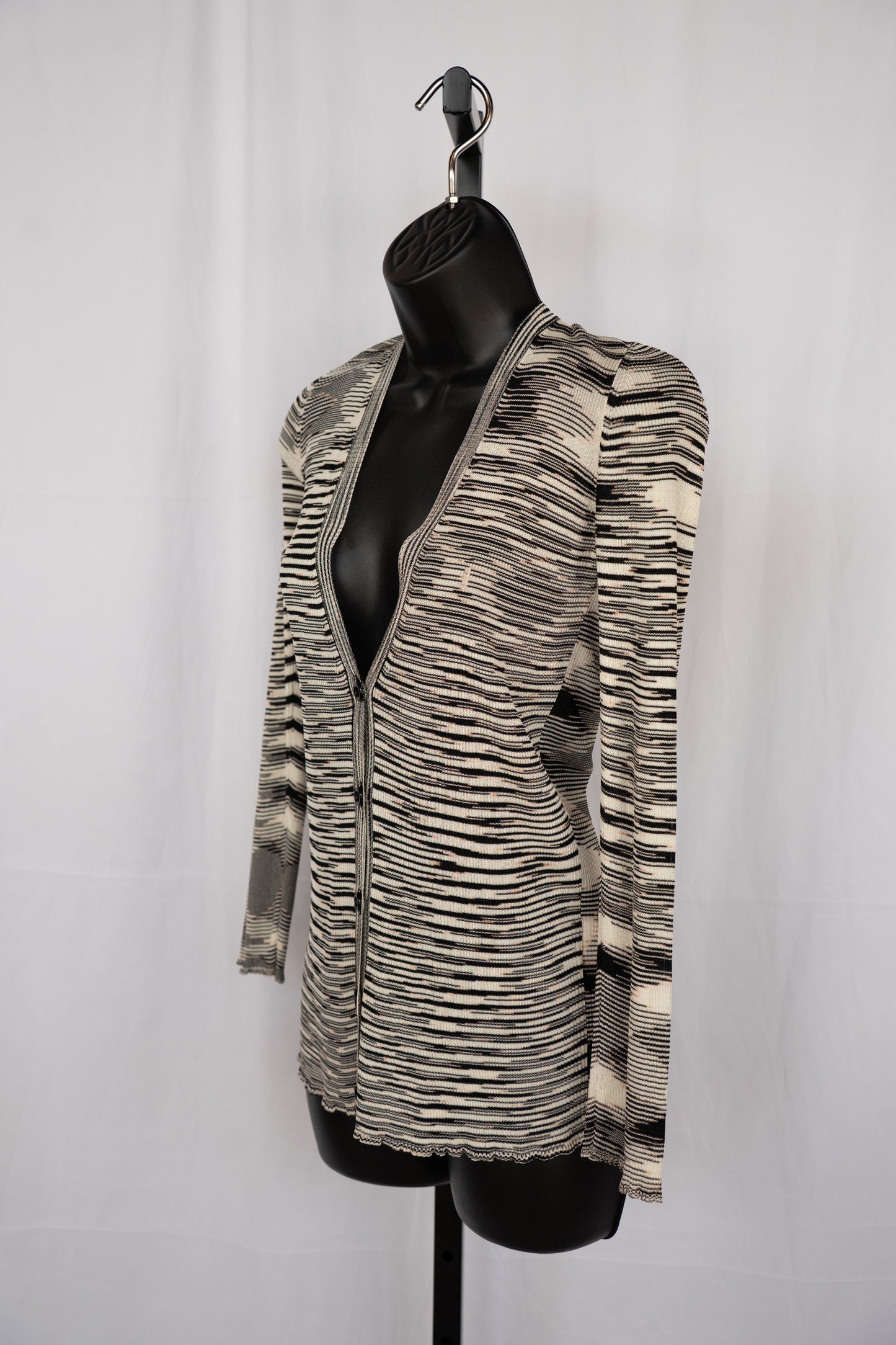 Missoni Cashmere Blend Black & White Stripe Knit Sweater/Tank Top Set