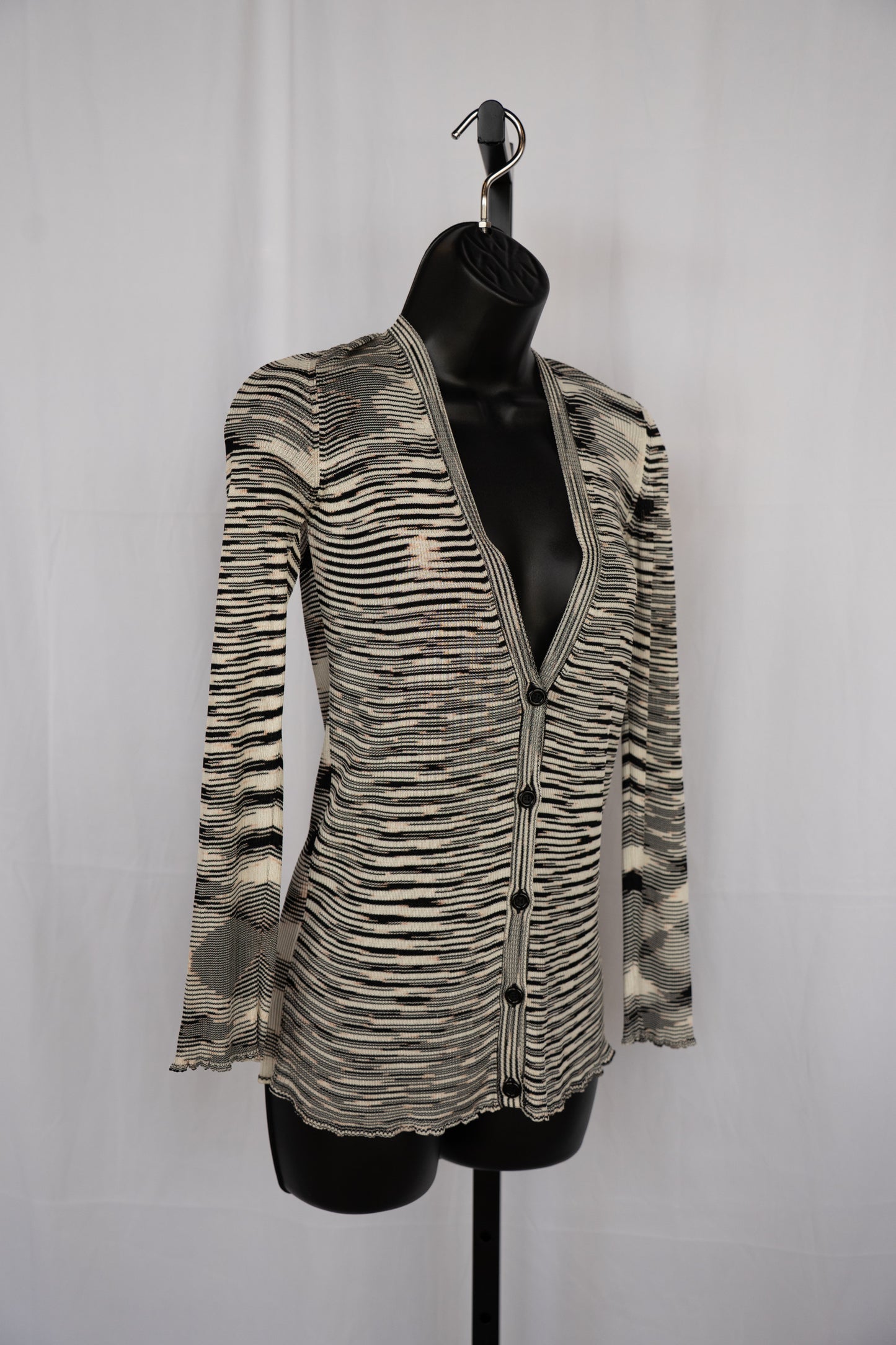 Missoni Cashmere Blend Black & White Stripe Knit Sweater/Tank Top Set