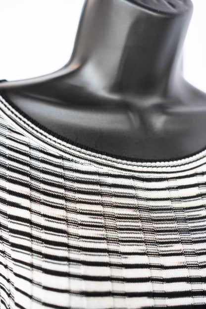 Missoni Cashmere Blend Black & White Stripe Knit Sweater/Tank Top Set
