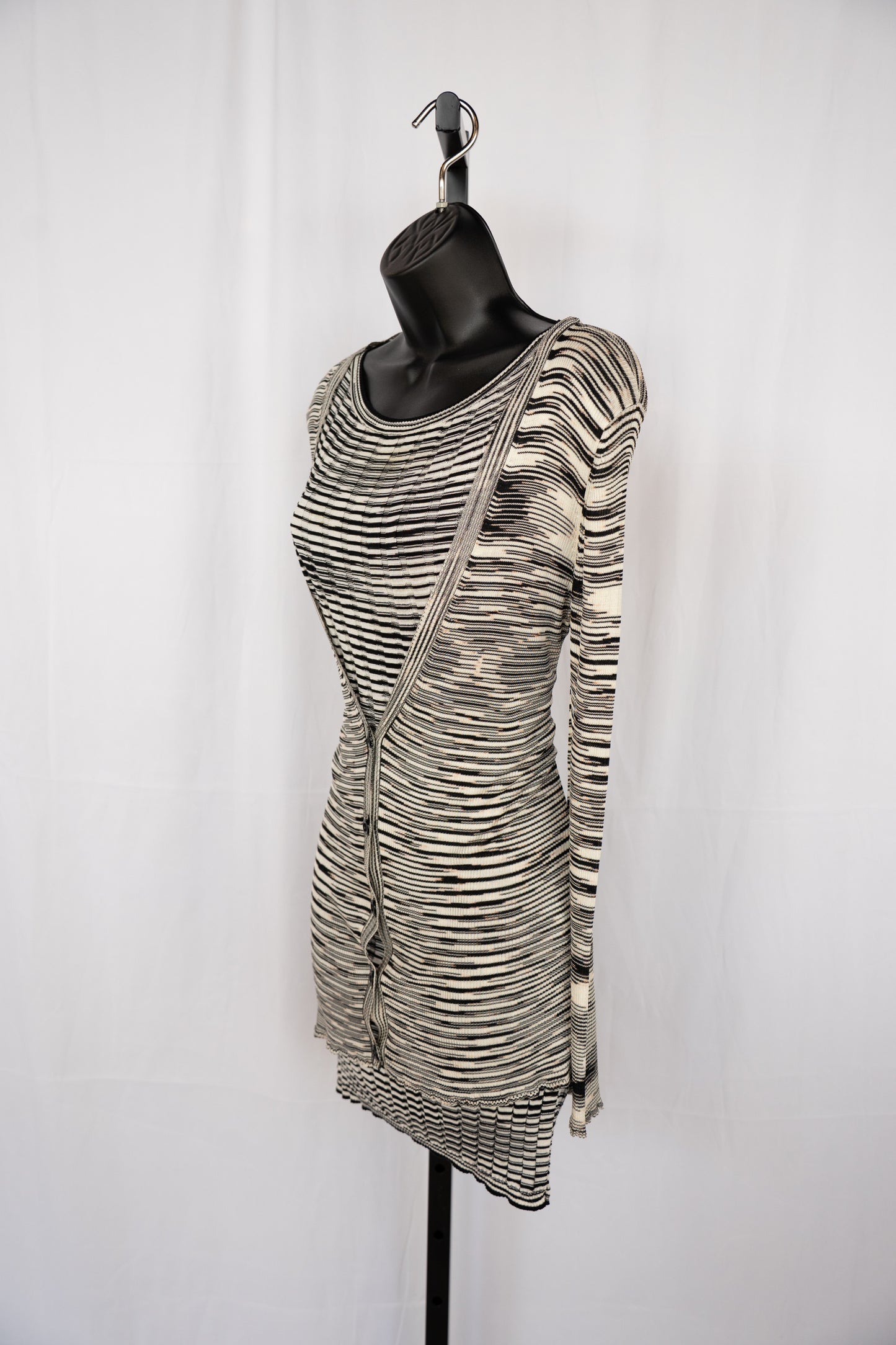 Missoni Cashmere Blend Black & White Stripe Knit Sweater/Tank Top Set