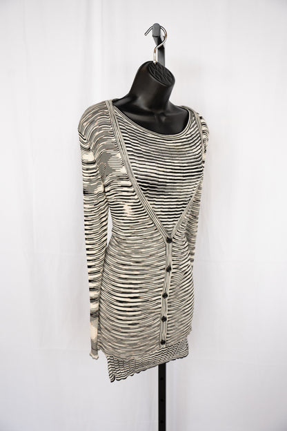 Missoni Cashmere Blend Black & White Stripe Knit Sweater/Tank Top Set
