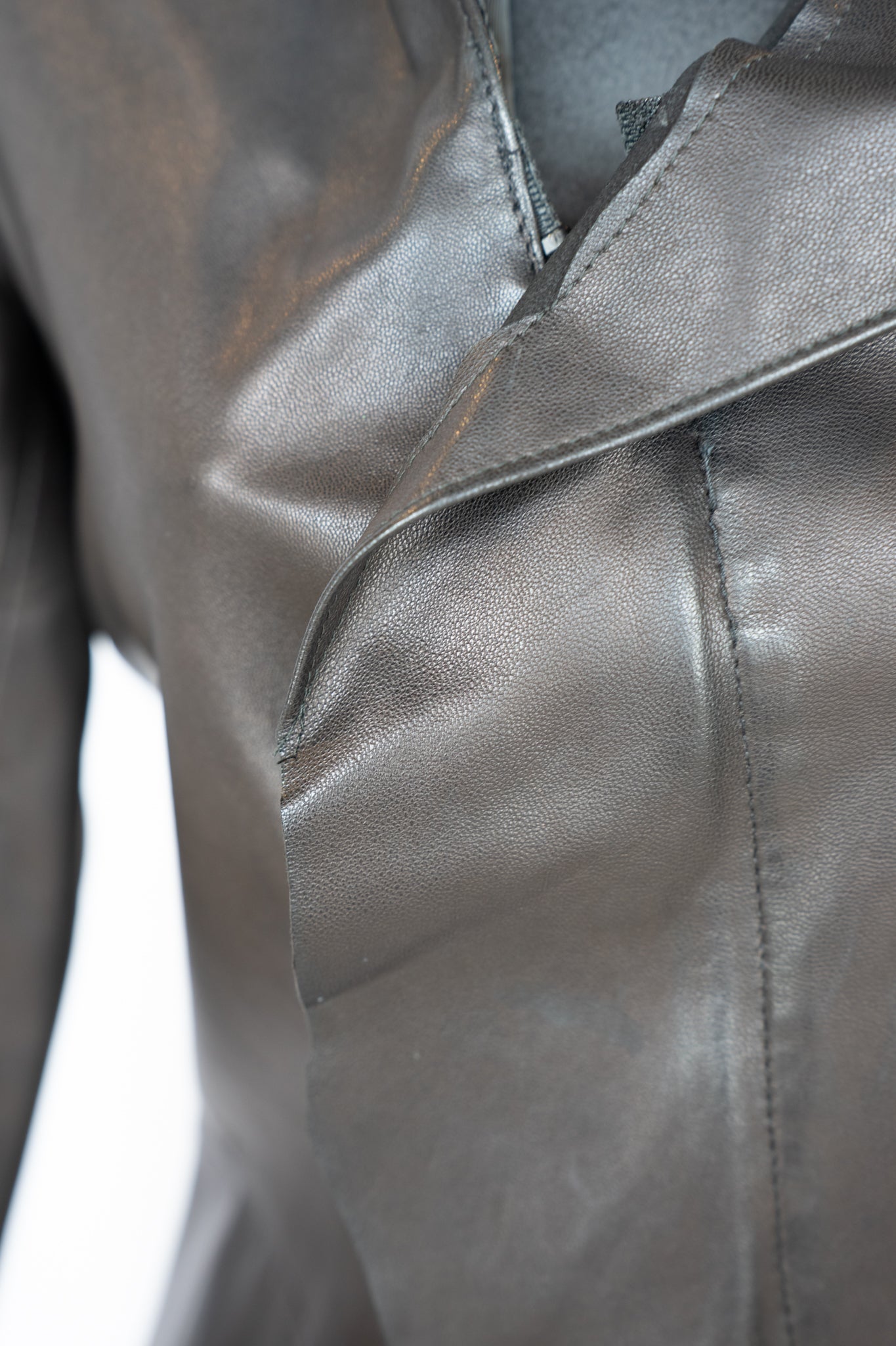 Jean Paul Gaultier Leather Jacket Open Front