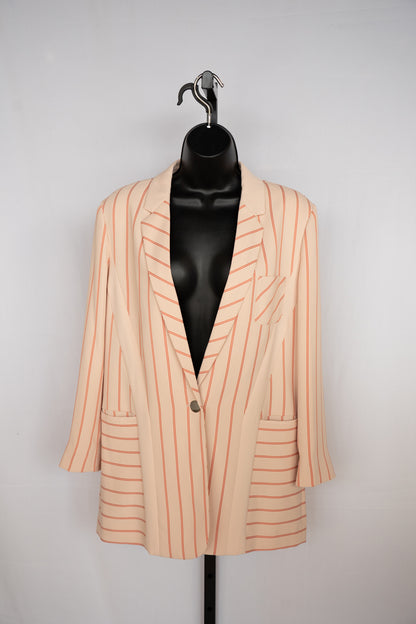 Emporio Armani Beige w Red Stripe Single Breasted & Button Blazer