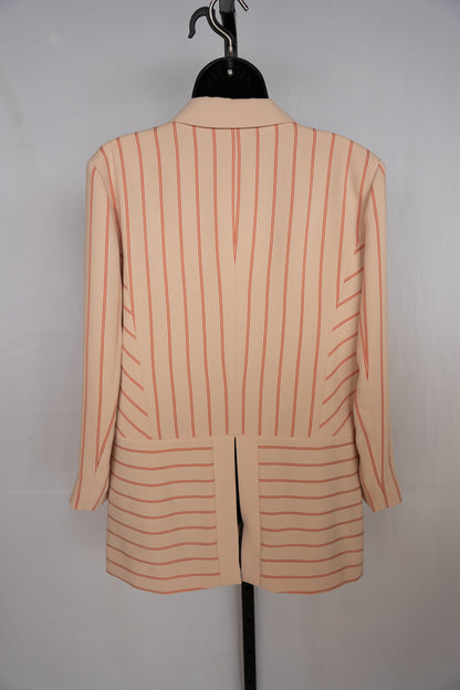 Emporio Armani Beige w Red Stripe Single Breasted & Button Blazer