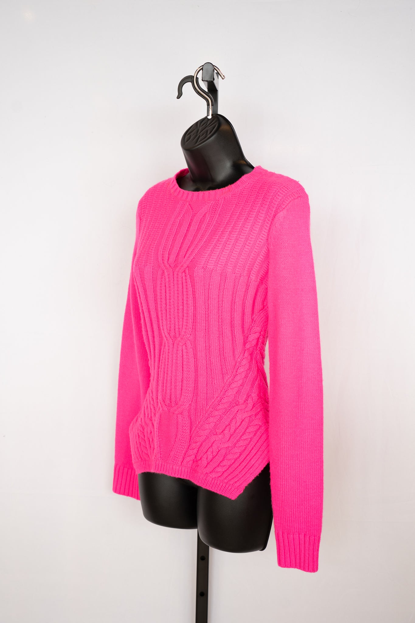 Ted Baker Hot Pink Braided Knit Long Sleeve Sweater