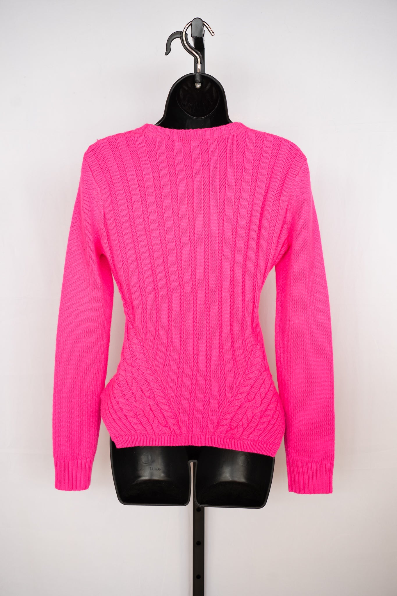 Ted Baker Hot Pink Braided Knit Long Sleeve Sweater