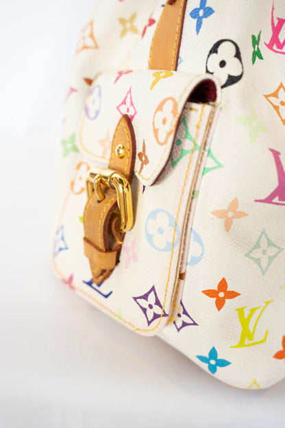 Louis Vuitton White w Multicolore Monogram Noé Petit Bag