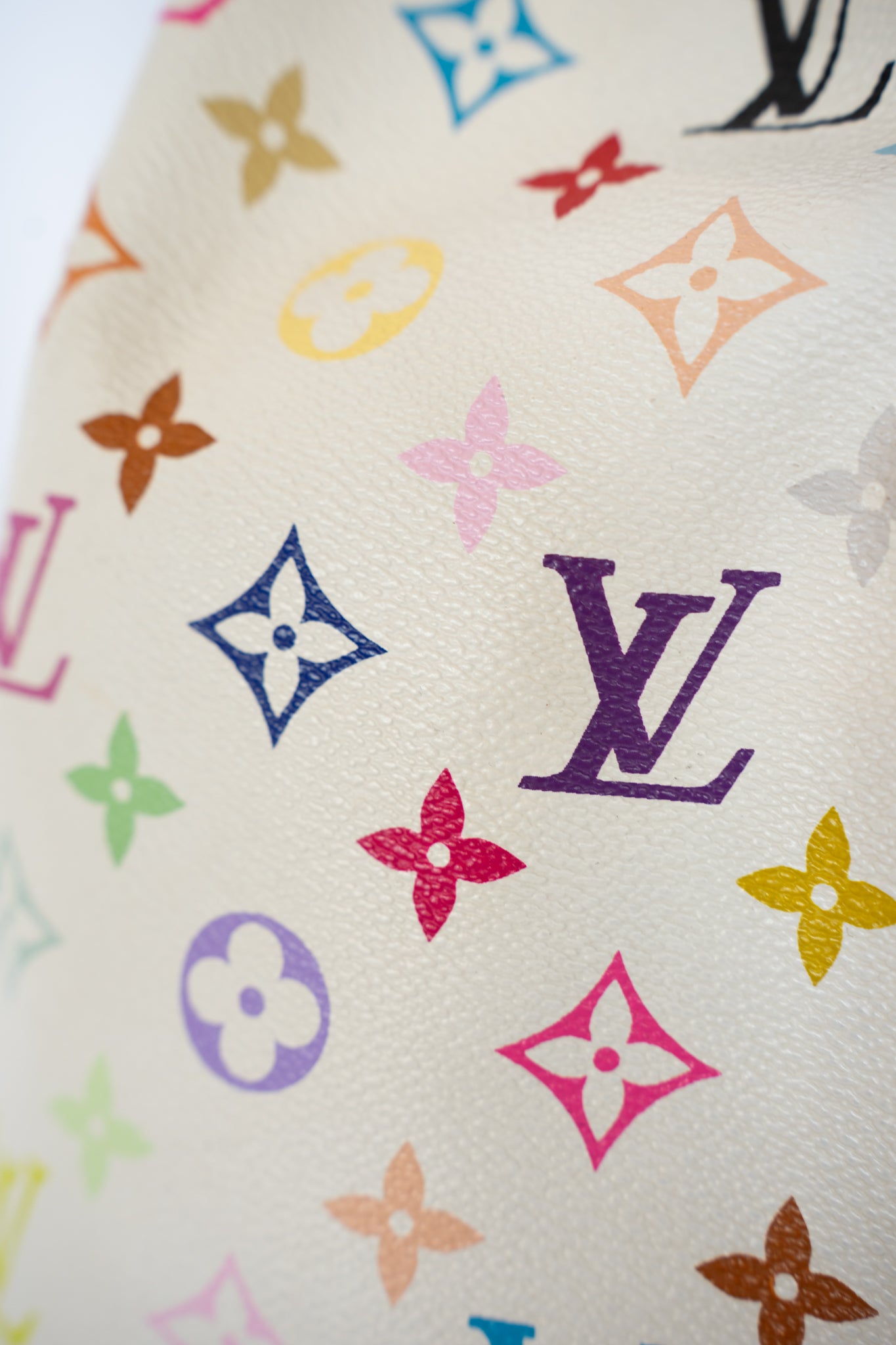 Louis Vuitton White w Multicolore Monogram Noé Petit Bag