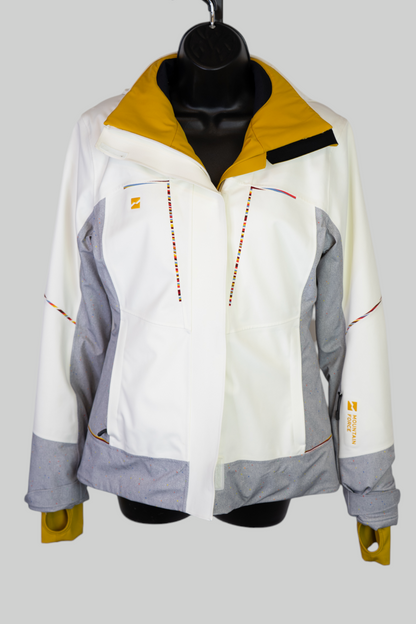 Mountain Force Cream Yellow Collar Zip Up Waterproof Jacket NWT