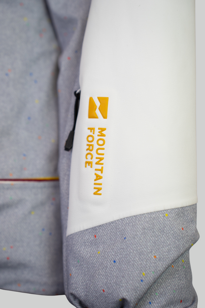 Mountain Force Cream Yellow Collar Zip Up Waterproof Jacket NWT