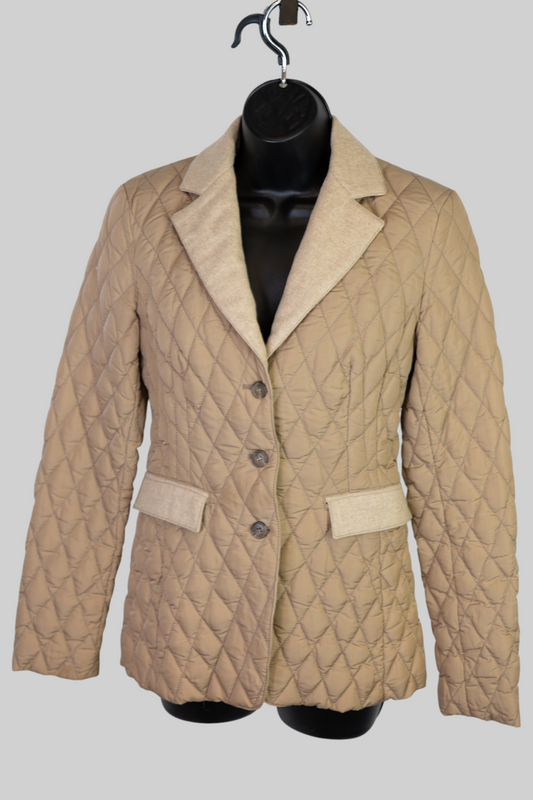 Moncler Sand/Taupe Quilted Button Down Jacket