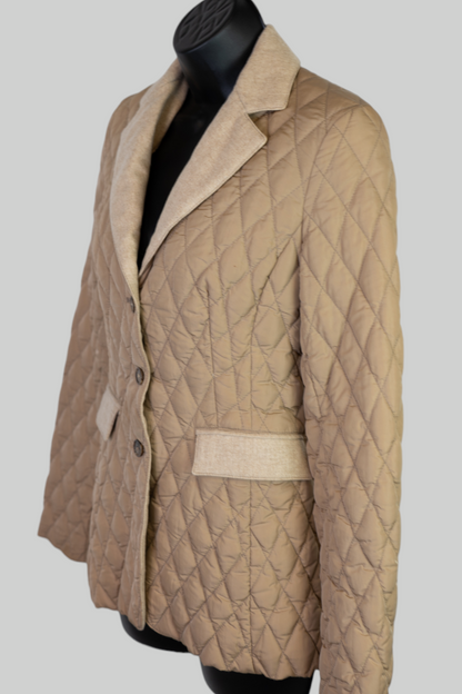 Moncler Sand/Taupe Quilted Button Down Jacket