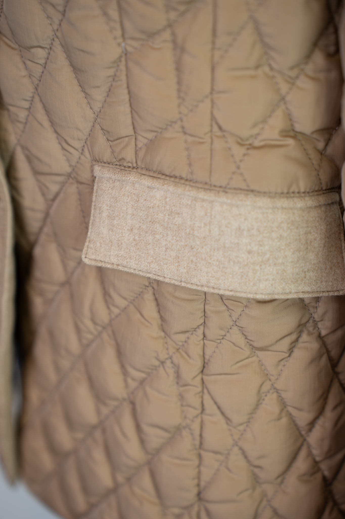 Moncler Sand/Taupe Quilted Button Down Jacket