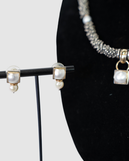 Michael Dawkins Silver 14K Gold Accent Freshwater Pearl Earrings