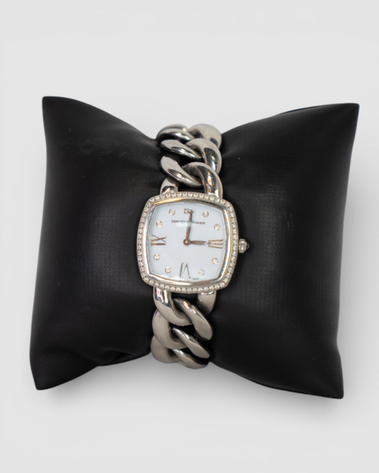 David Yurman "Albion" Stainless Steel Diamond Bezel .64 Carat 27mm Watch