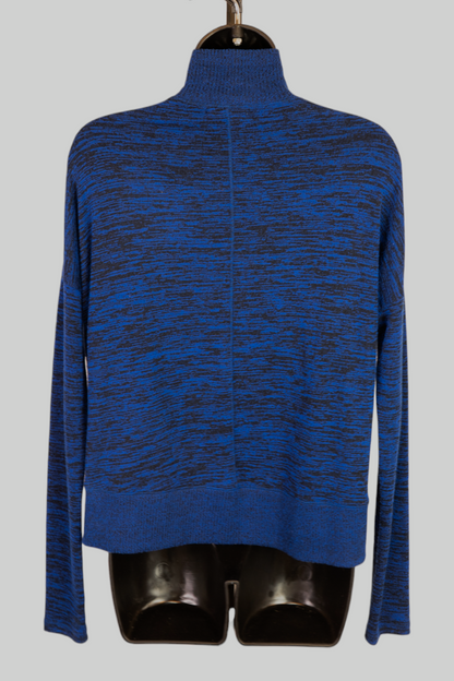 Rag & Bone Blue Black "Static" Turtleneck Long Sleeve Sweater