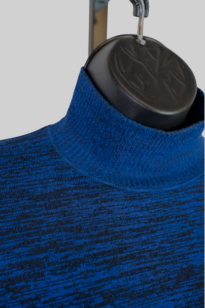 Rag & Bone Blue Black "Static" Turtleneck Long Sleeve Sweater