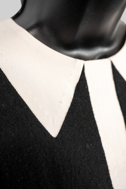 Marc By Marc Jacobs Black Cashmere Pale Pink Trim 1/2 Sleeve Sweater