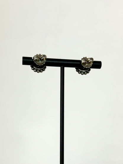 Lagos Sterling Silver Maya Blue Ceramic Stud Earrings