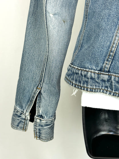 Dolce & Gabbana Denim Open Faced Jacked w/ Distressed Details