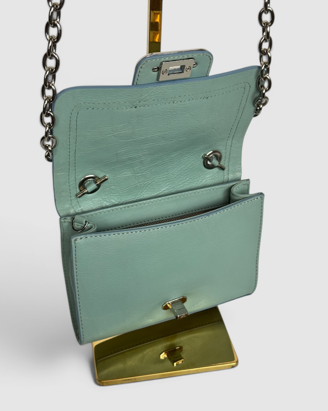 DVF Light Blue Small Crossbody Bag w/ Tassel