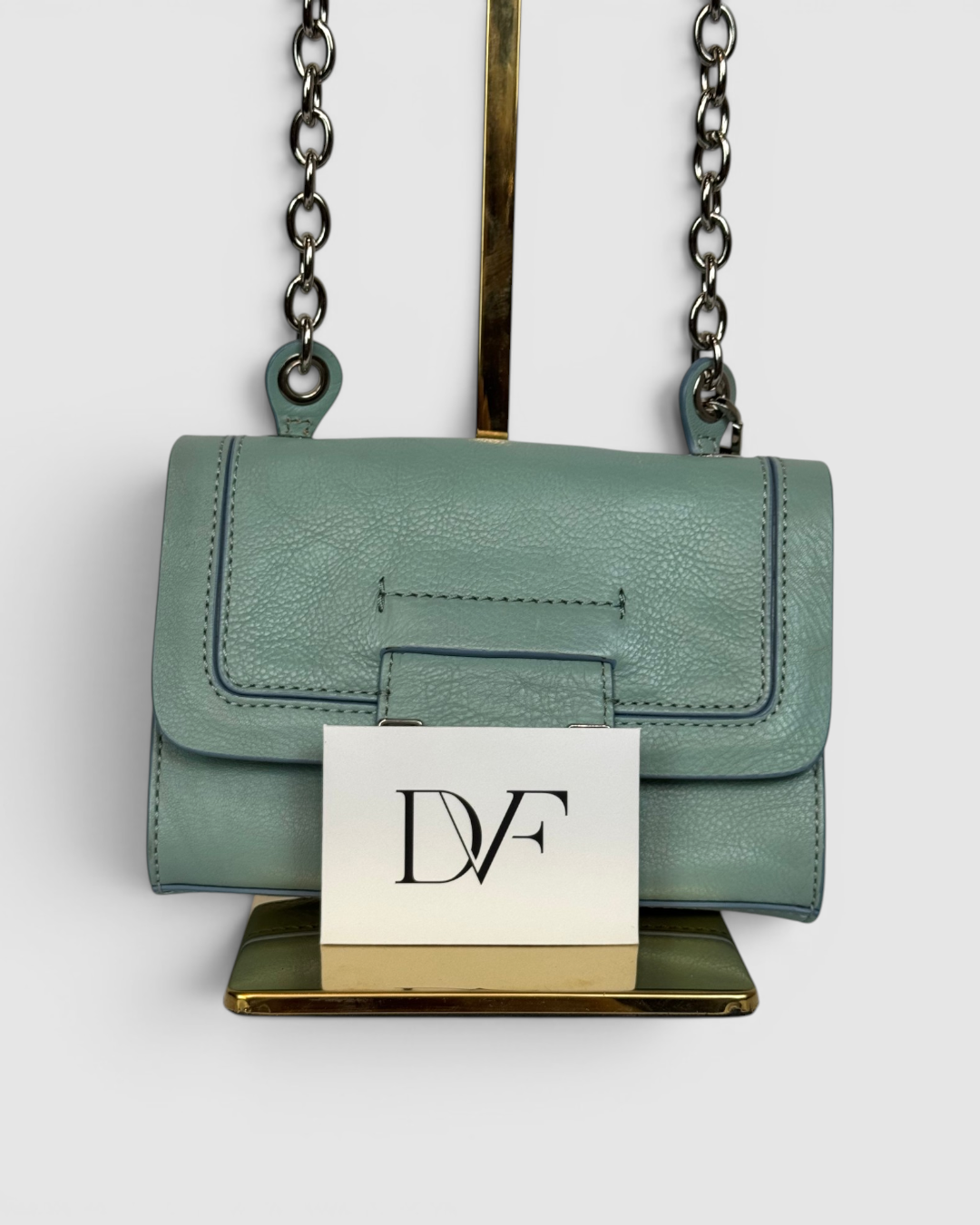 DVF Light Blue Small Crossbody Bag w/ Tassel