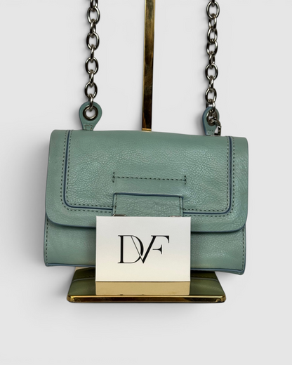 DVF Light Blue Small Crossbody Bag w/ Tassel