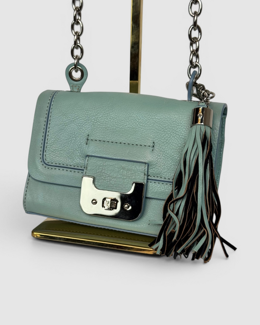 DVF Light Blue Small Crossbody Bag w/ Tassel