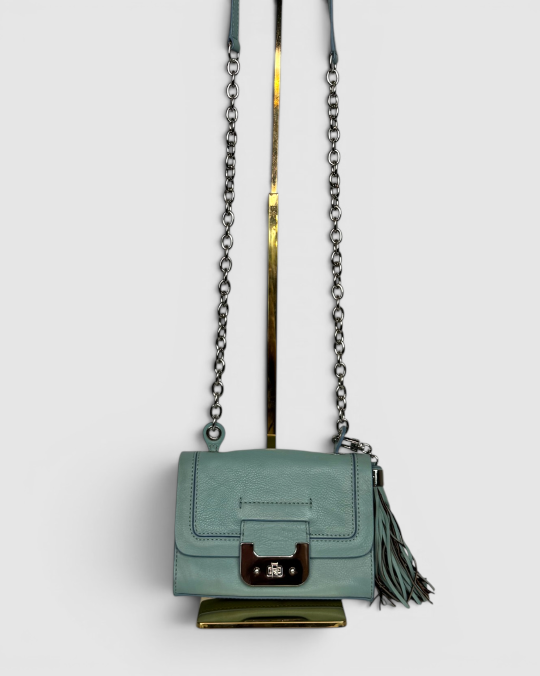 DVF Light Blue Small Crossbody Bag w/ Tassel