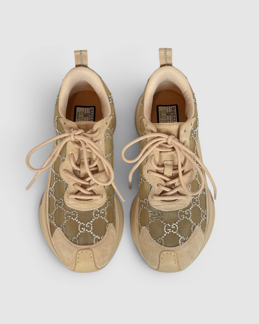 Gucci Mesh Rhinestone GG Sneakers