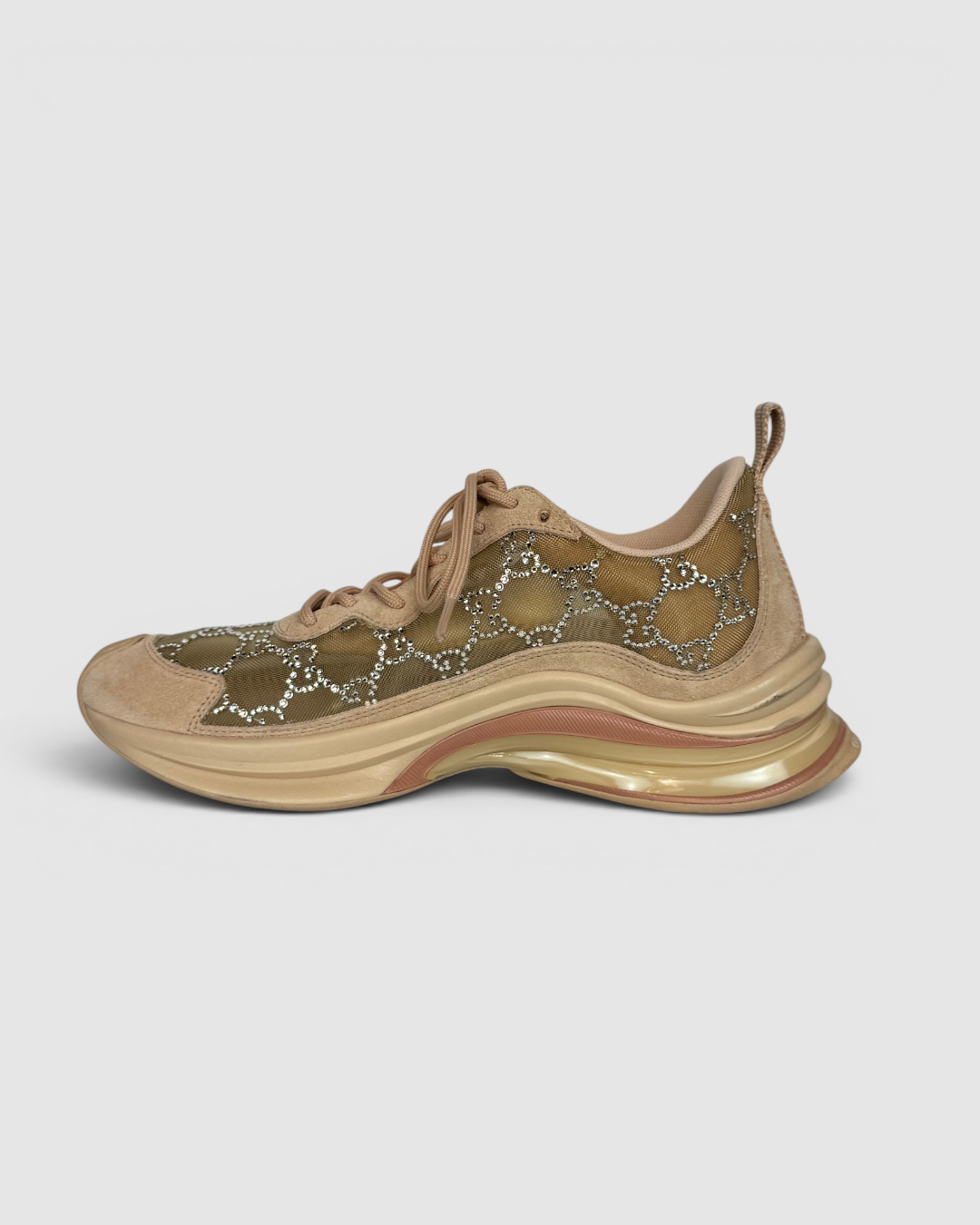 Gucci Mesh Rhinestone GG Sneakers