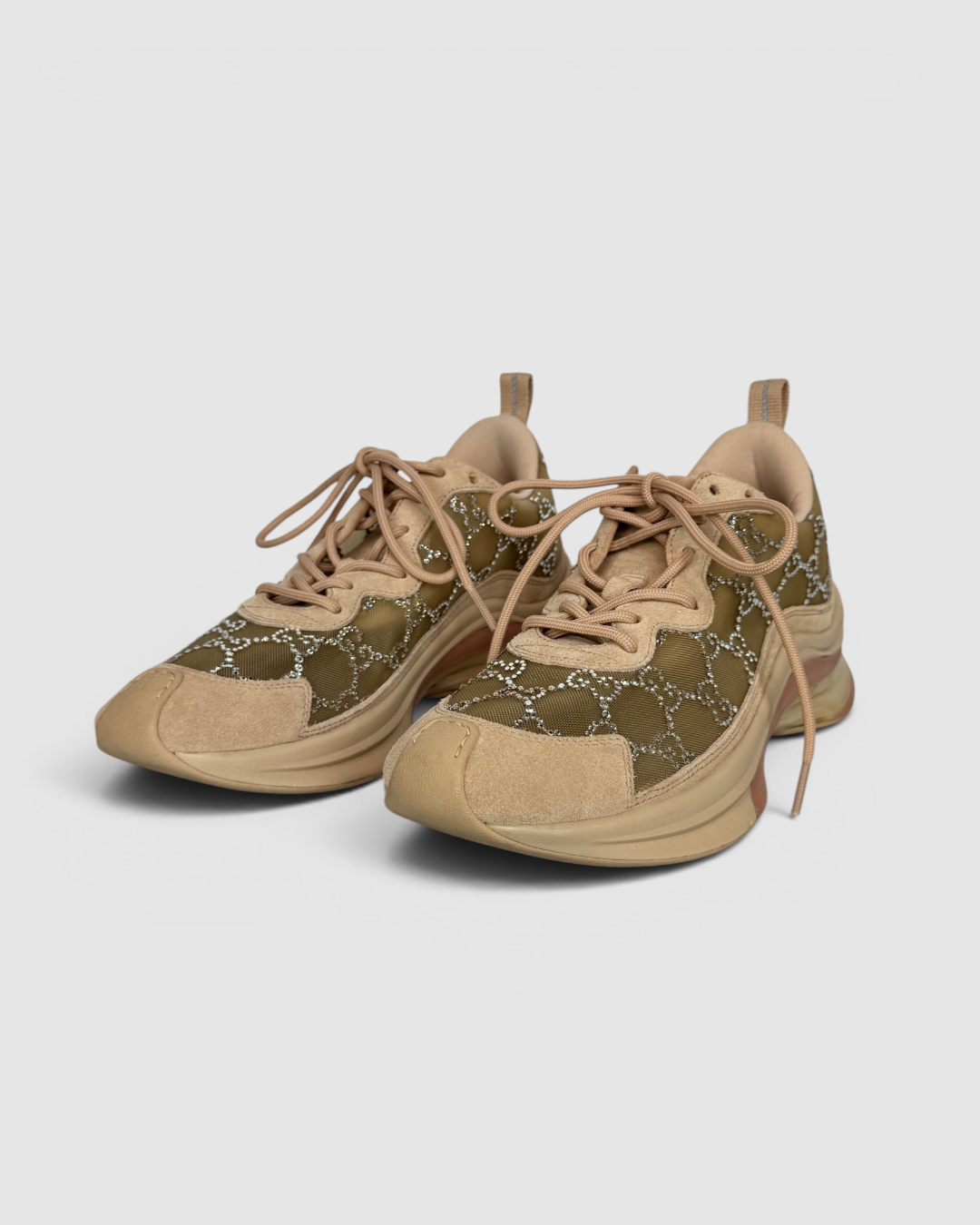 Gucci Mesh Rhinestone GG Sneakers