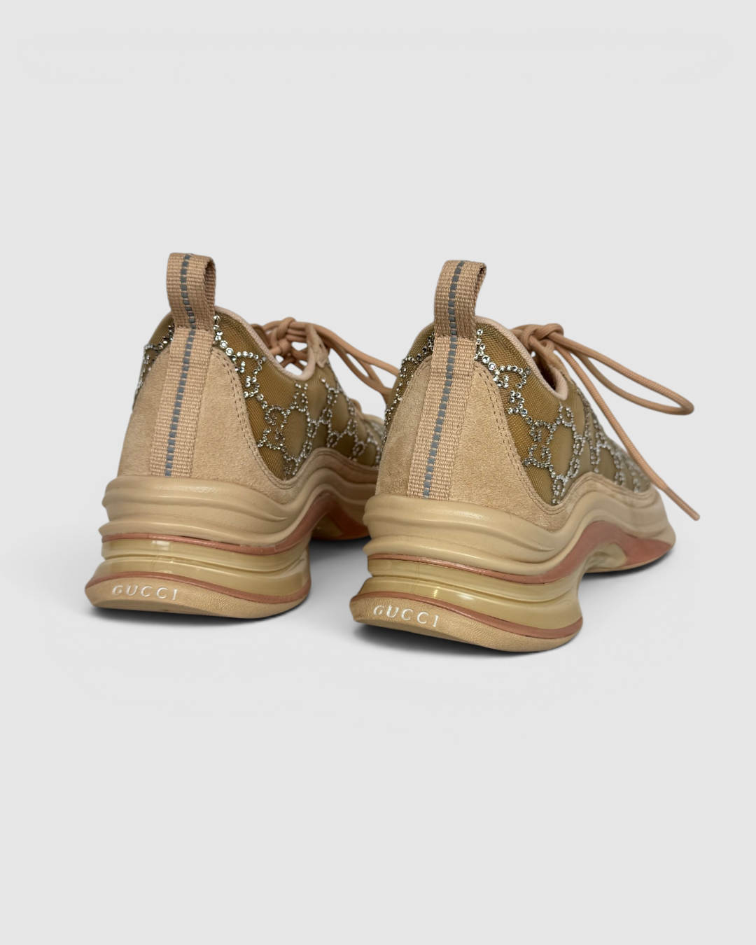Gucci Mesh Rhinestone GG Sneakers