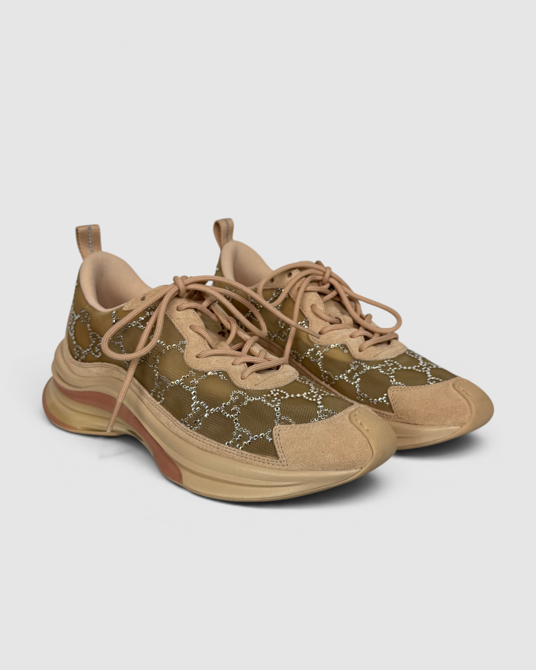 Gucci Mesh Rhinestone GG Sneakers