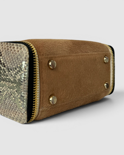 Paige Gamble Mini Tote w/ Fur & Snakeskin Panels w/ Replacement Panels