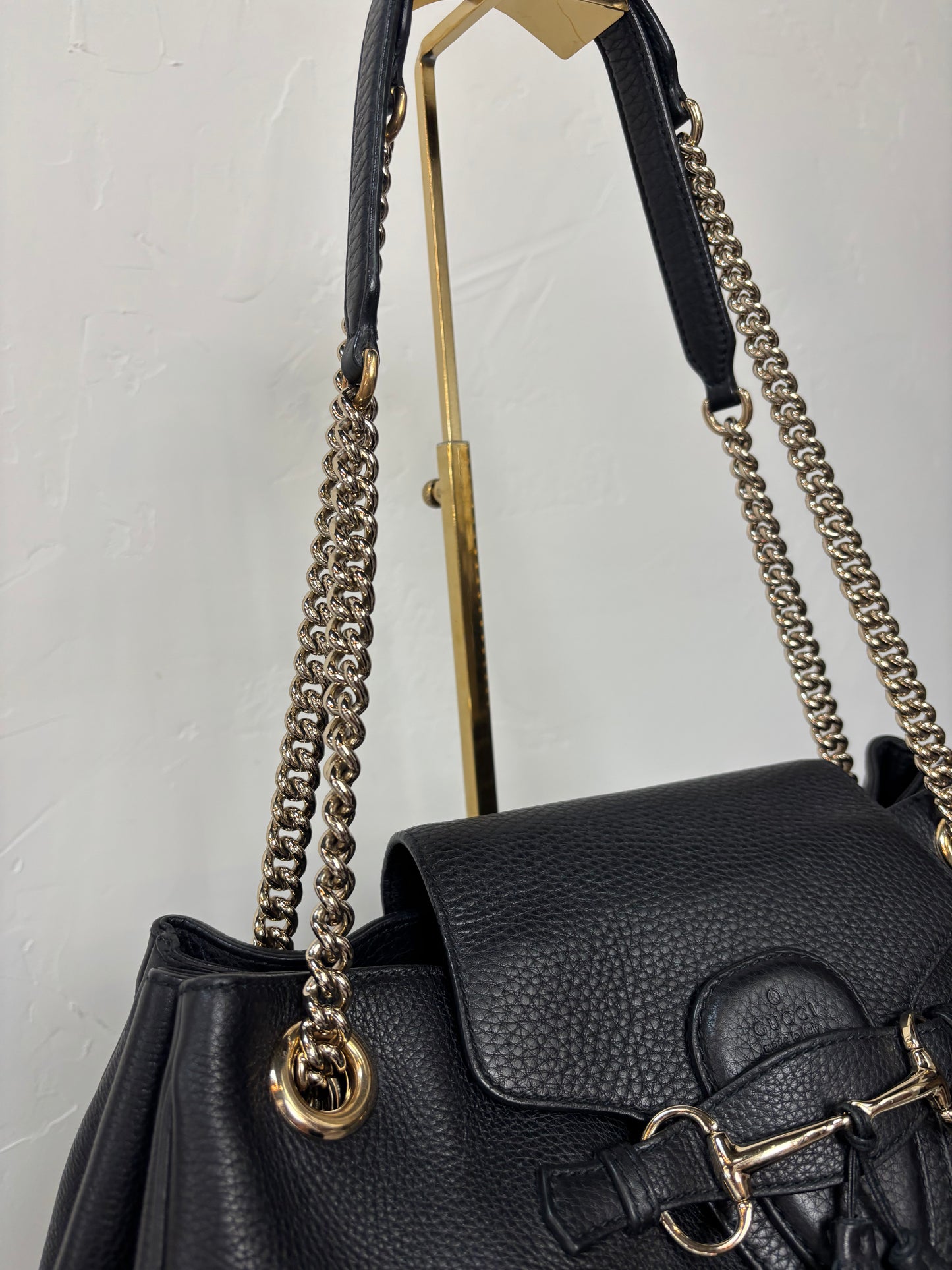 Gucci Black Shoulder Bag w/ Gold Chain & Tassel Detail