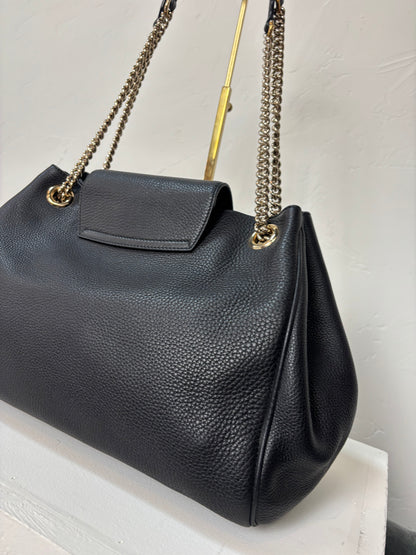 Gucci Black Shoulder Bag w/ Gold Chain & Tassel Detail